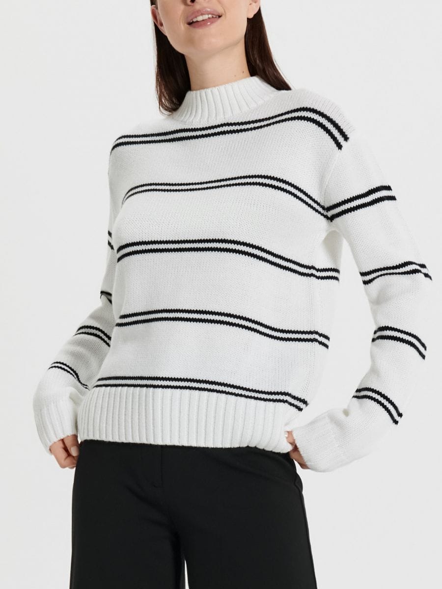 Sweter w paski - wielobarwny - SINSAY