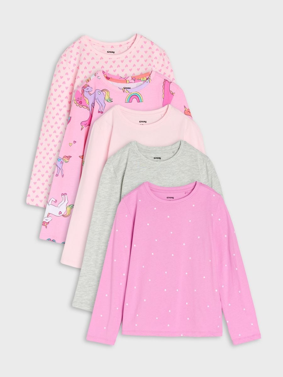 Confezione da 5 magliette a maniche lunghe - multicolor - SINSAY