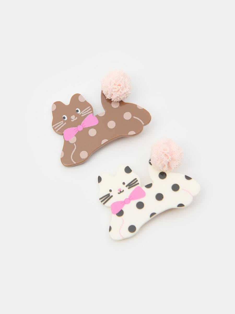 Spinki do włosów z motywem kota 2 pack - wielobarwny - SINSAY