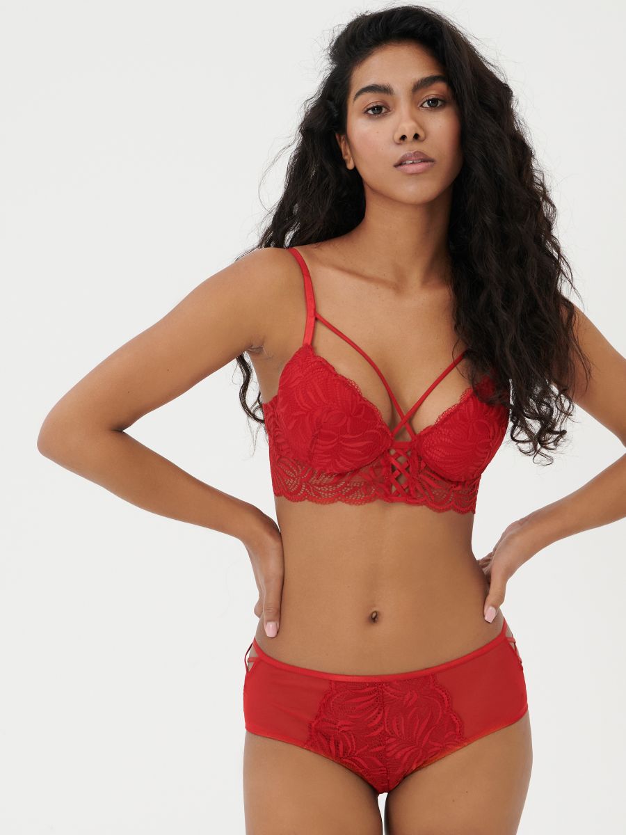 Push up bra with lace Color red - SINSAY - 4686K-33X