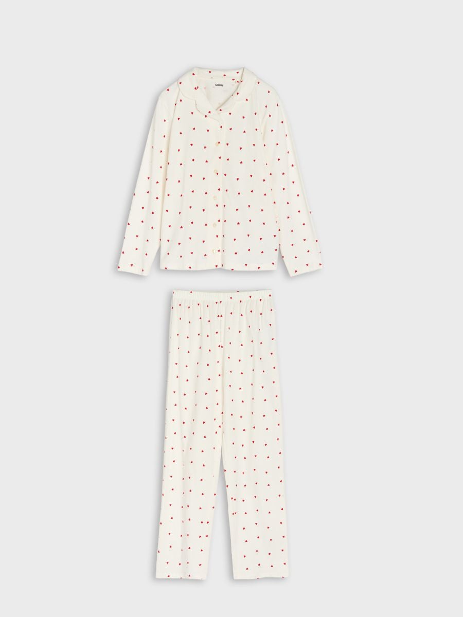 Pijama din două piese - crem - SINSAY