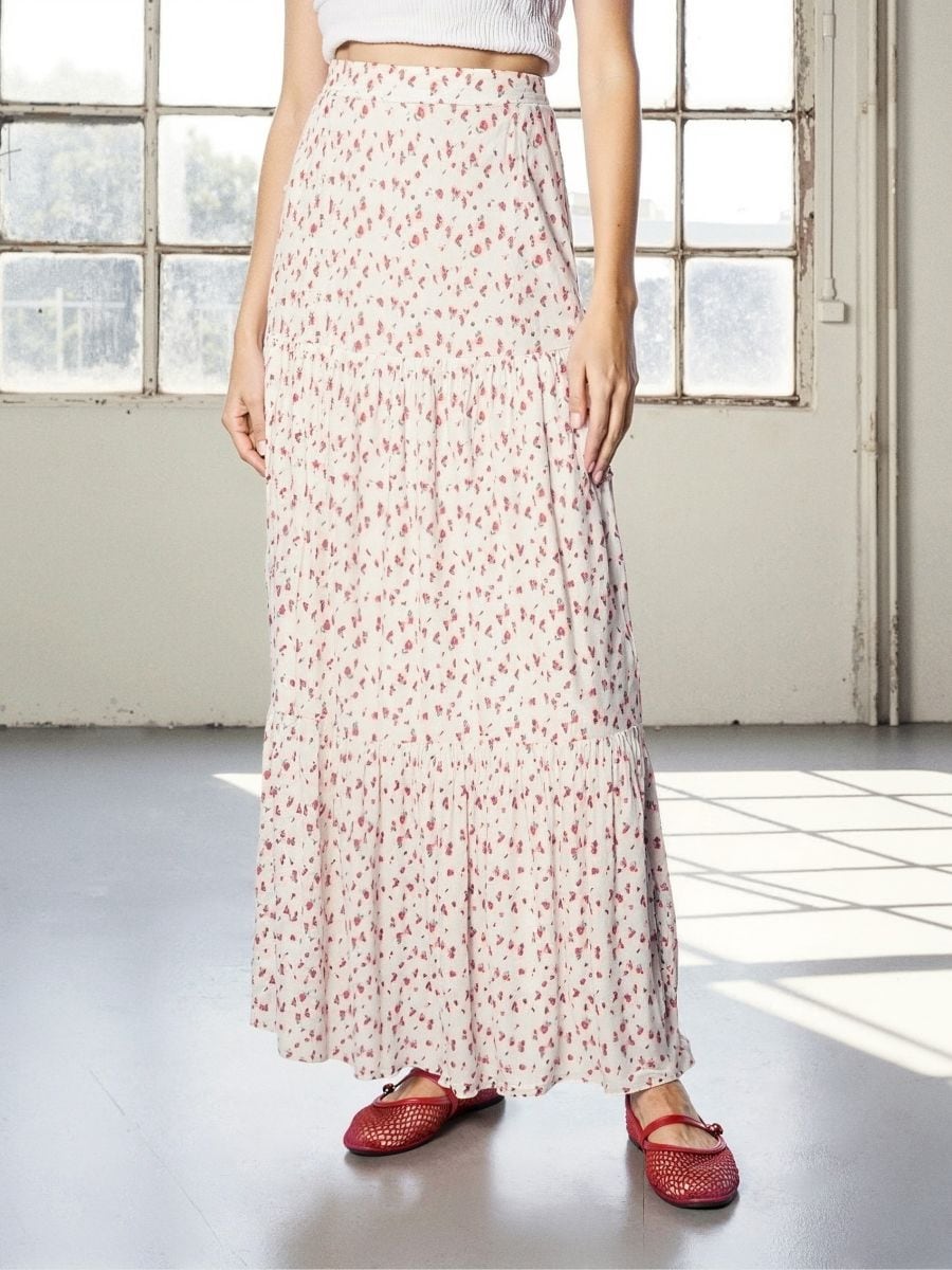 Fustă maxi cu cusături stratificate - multicolor - SINSAY