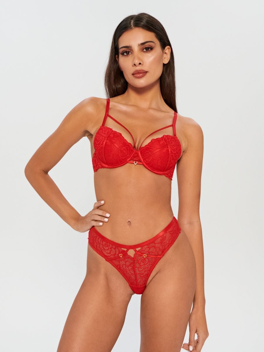 Lace push up bra Color red - SINSAY - 4217K-33X