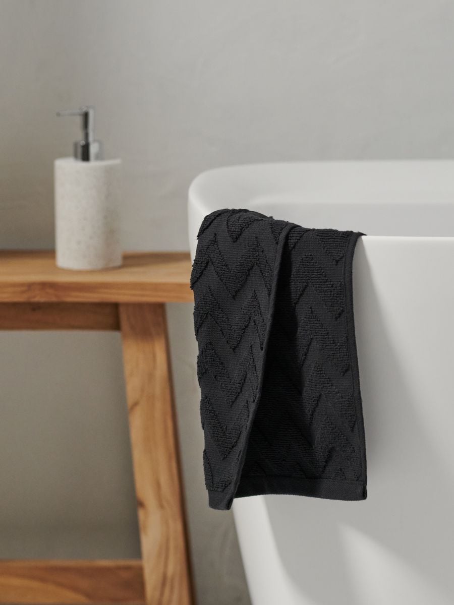 Ręcznik bawełniany - czarny - SINSAY
