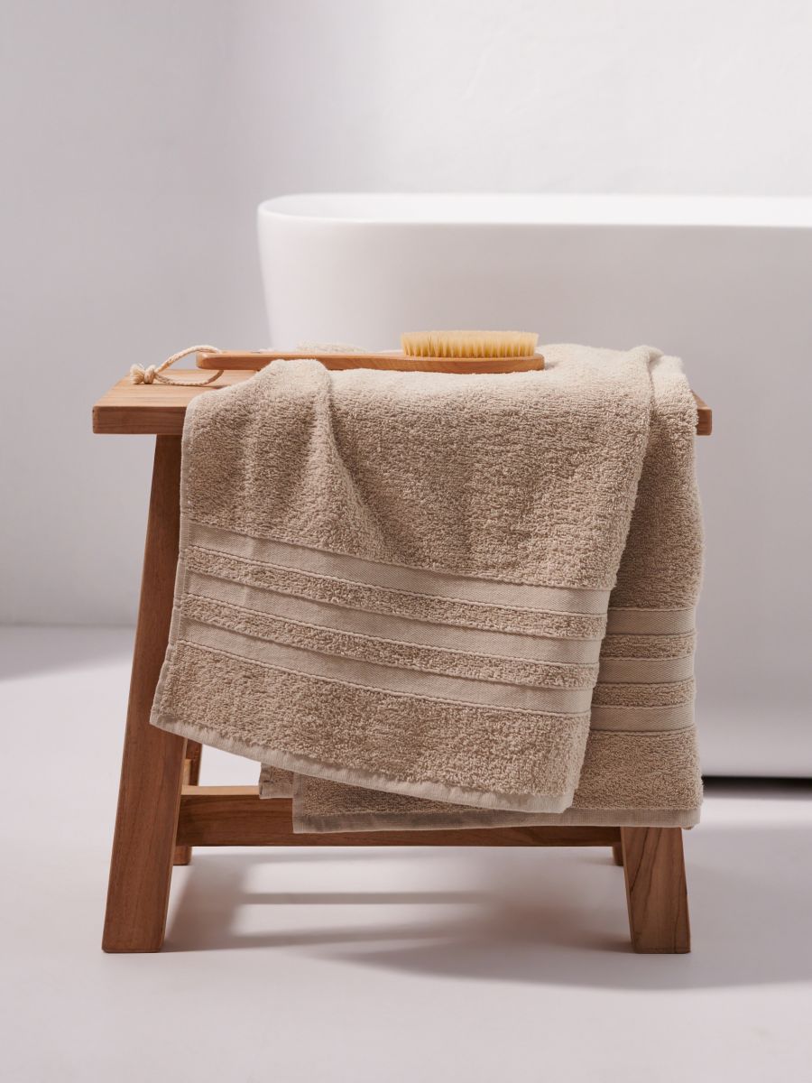Ręcznik bawełniany - beżowy - SINSAY