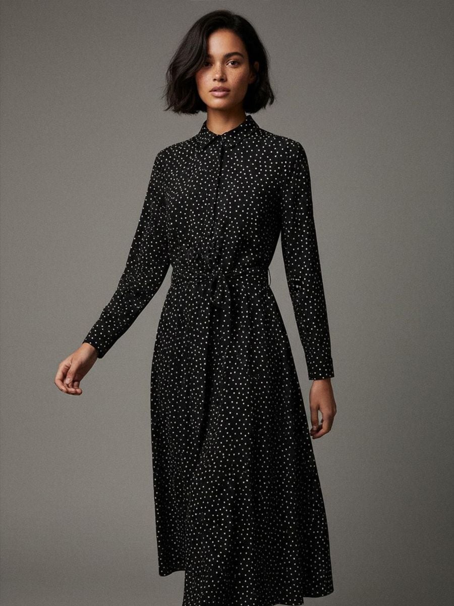 Sukienka z wiskozy - czarny - SINSAY