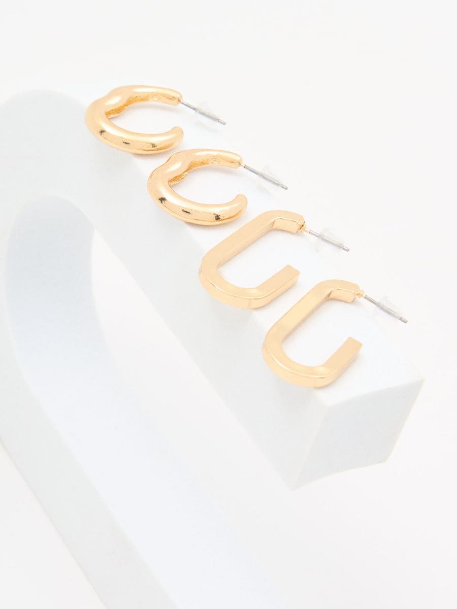 Kõrvarõngad, 2 paari - kuldne - SINSAY