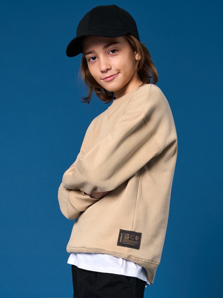 Bluza basic - beżowy - SINSAY