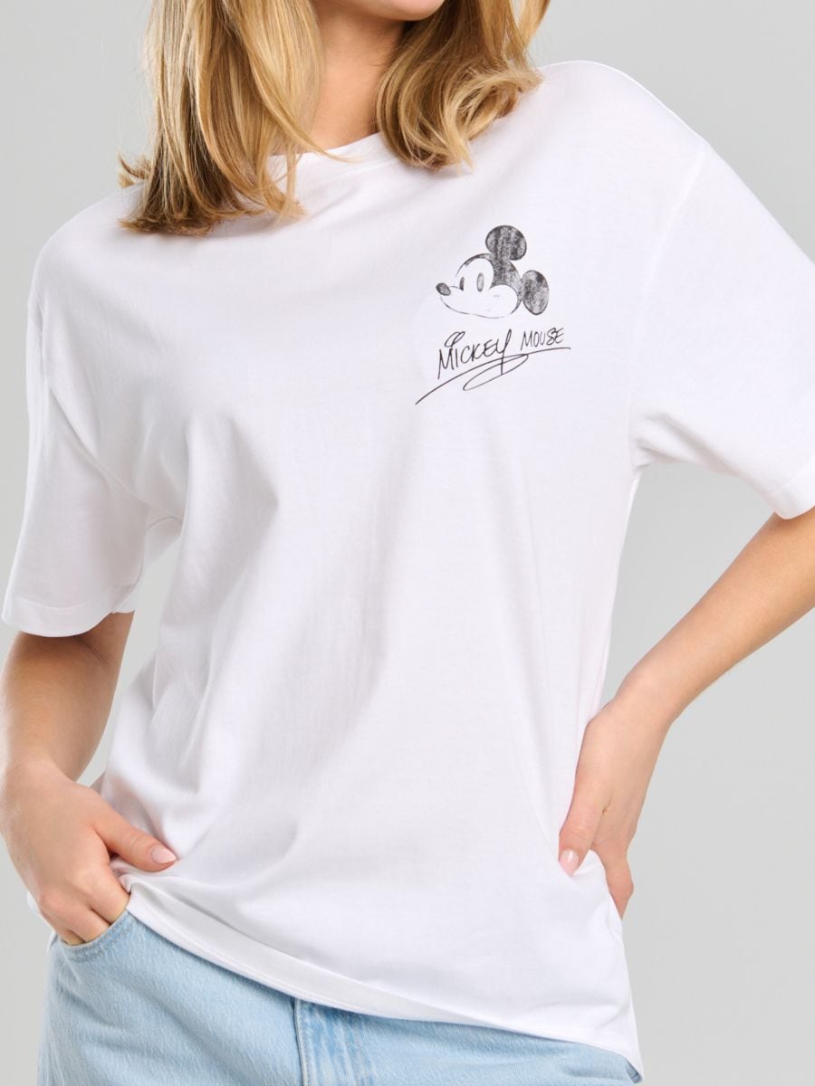 Μπλούζα με τύπωμα Mickey Mouse - λευκο - SINSAY