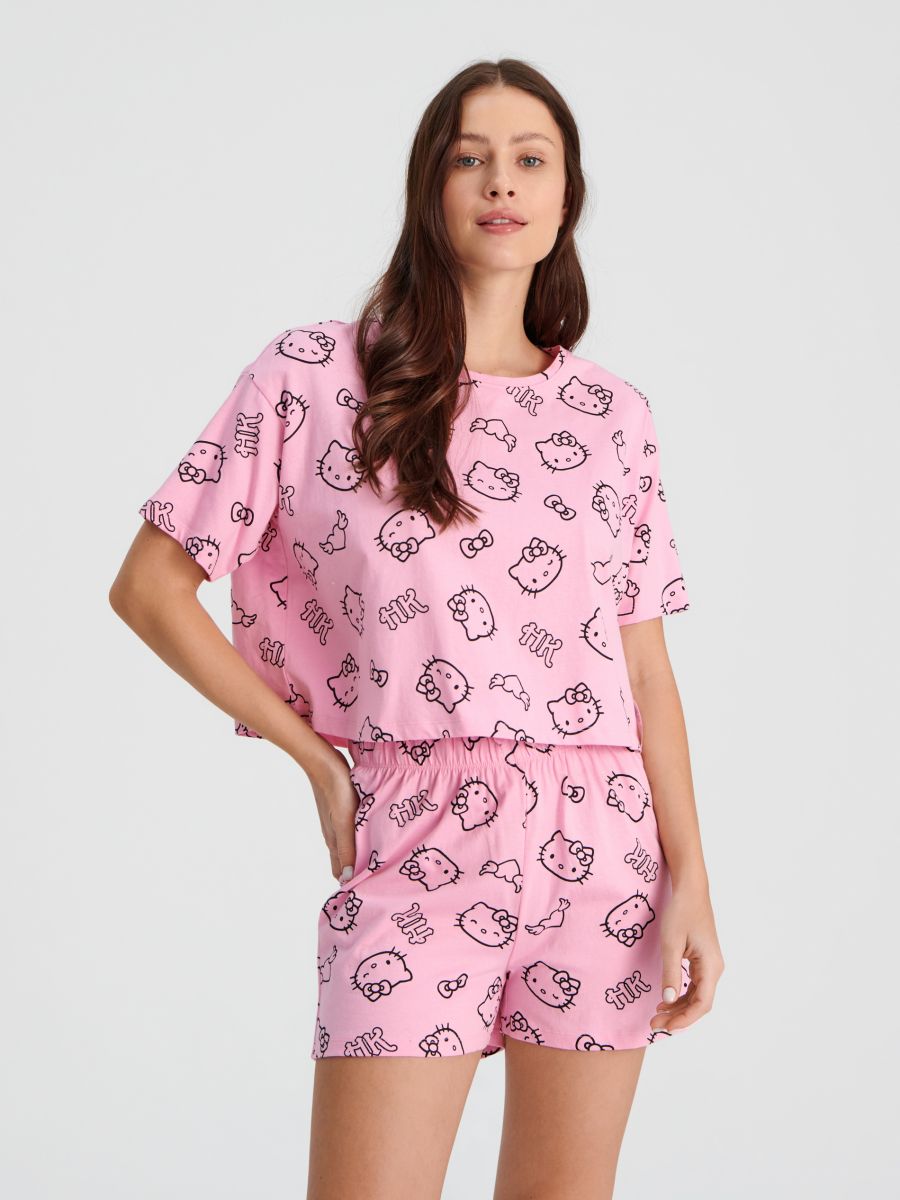 Set pijamale cu Hello Kitty - roz-pastel - SINSAY