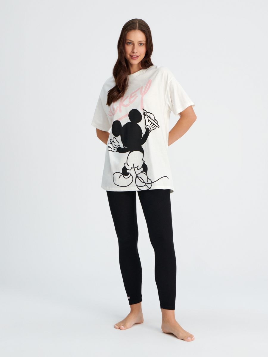 Bavlněná pyžamová souprava Mickey Mouse - krémová - SINSAY