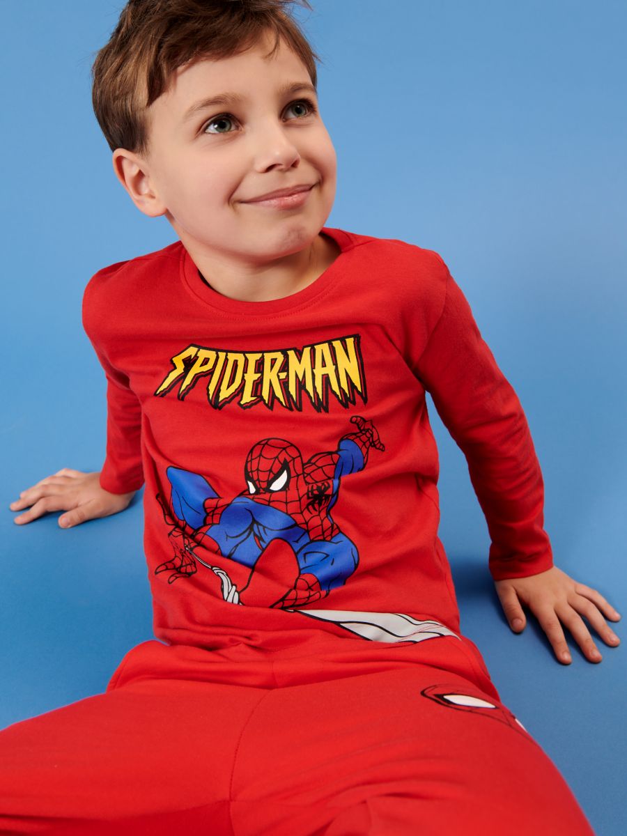 Langarmshirt mit Druck Spider-Man - Rot - SINSAY