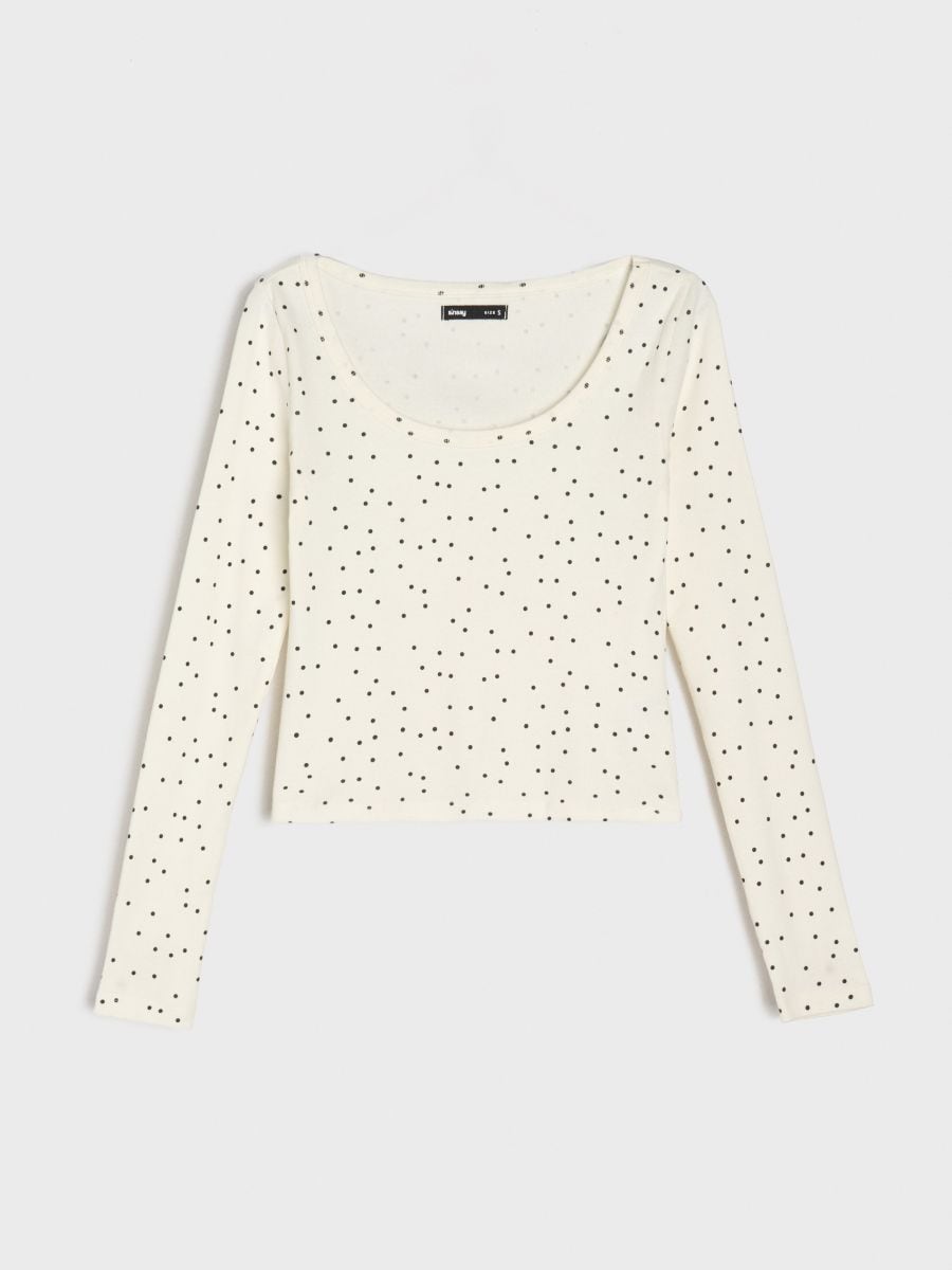 Pamučna bluza s dugim rukavima - više boja - SINSAY