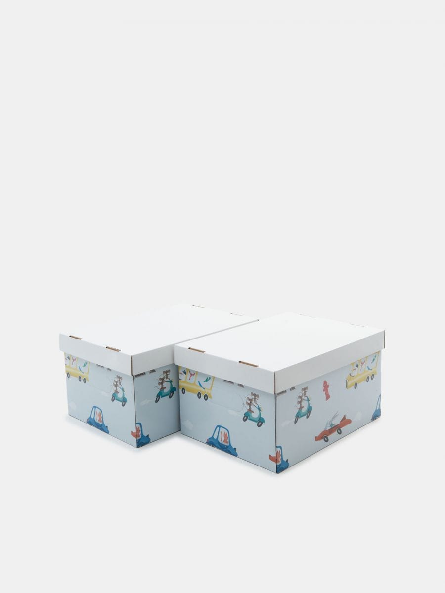 Confezione da 2 scatole portaoggetti Colore blu pallido - SINSAY