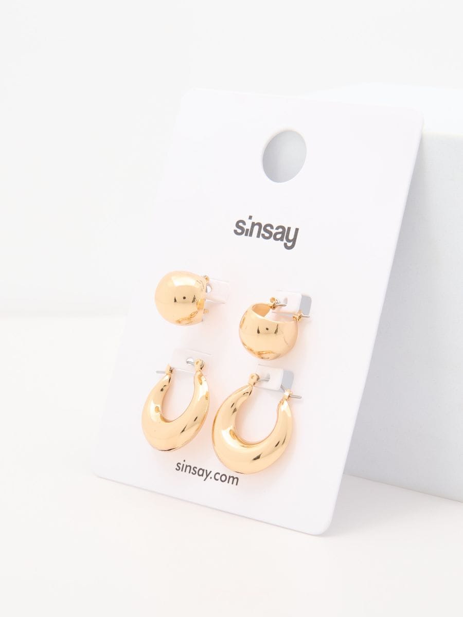 Σετ με 2 σκουλαρίκια - χρυσο - SINSAY