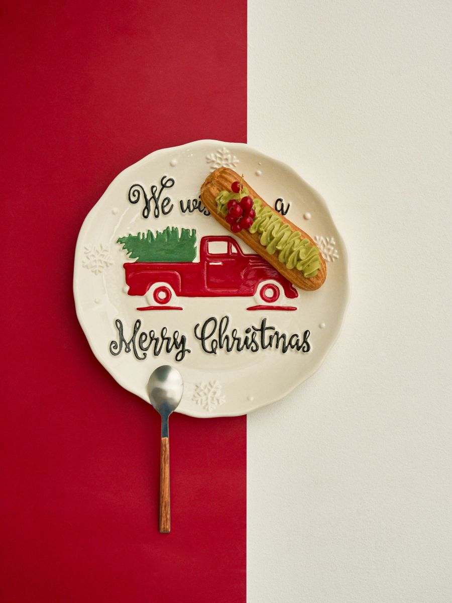 Χριστουγεννιάτικη πιατέλα με μοτίβο οχήματος με χριστουγεννιάτικο δέντρο - πολυχρωμο - SINSAY