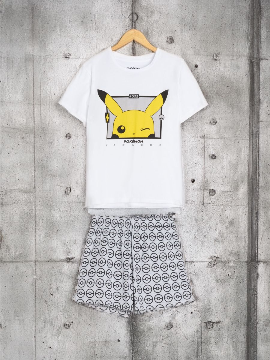Zweiteiliges Pyjama-Set Pokemon - Weiß - SINSAY