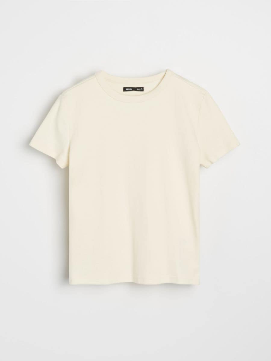 Puuvillane T-särk - liivakarva - SINSAY