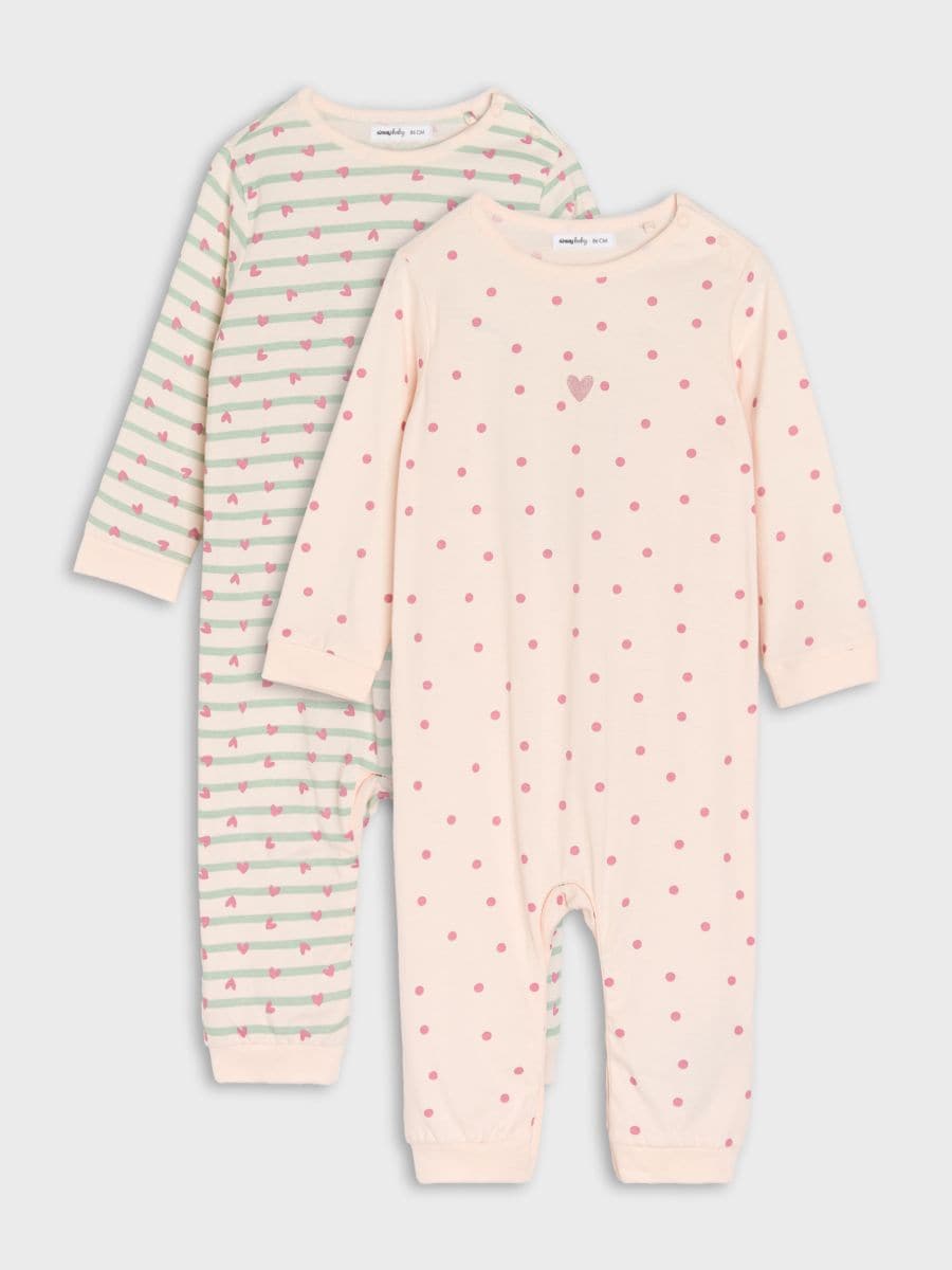 Бавовняний ромпер, 2 шт. - кремовий - SINSAY