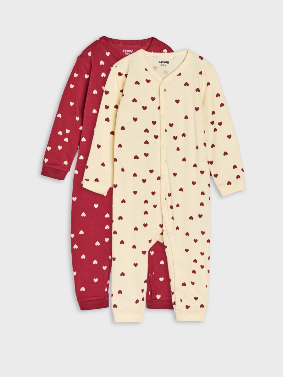 Бавовняний ромпер, 2 шт. - кремовий - SINSAY