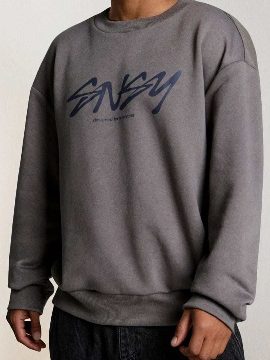 Φούτερ με τύπωμα - σκουρο γκρι - SINSAY