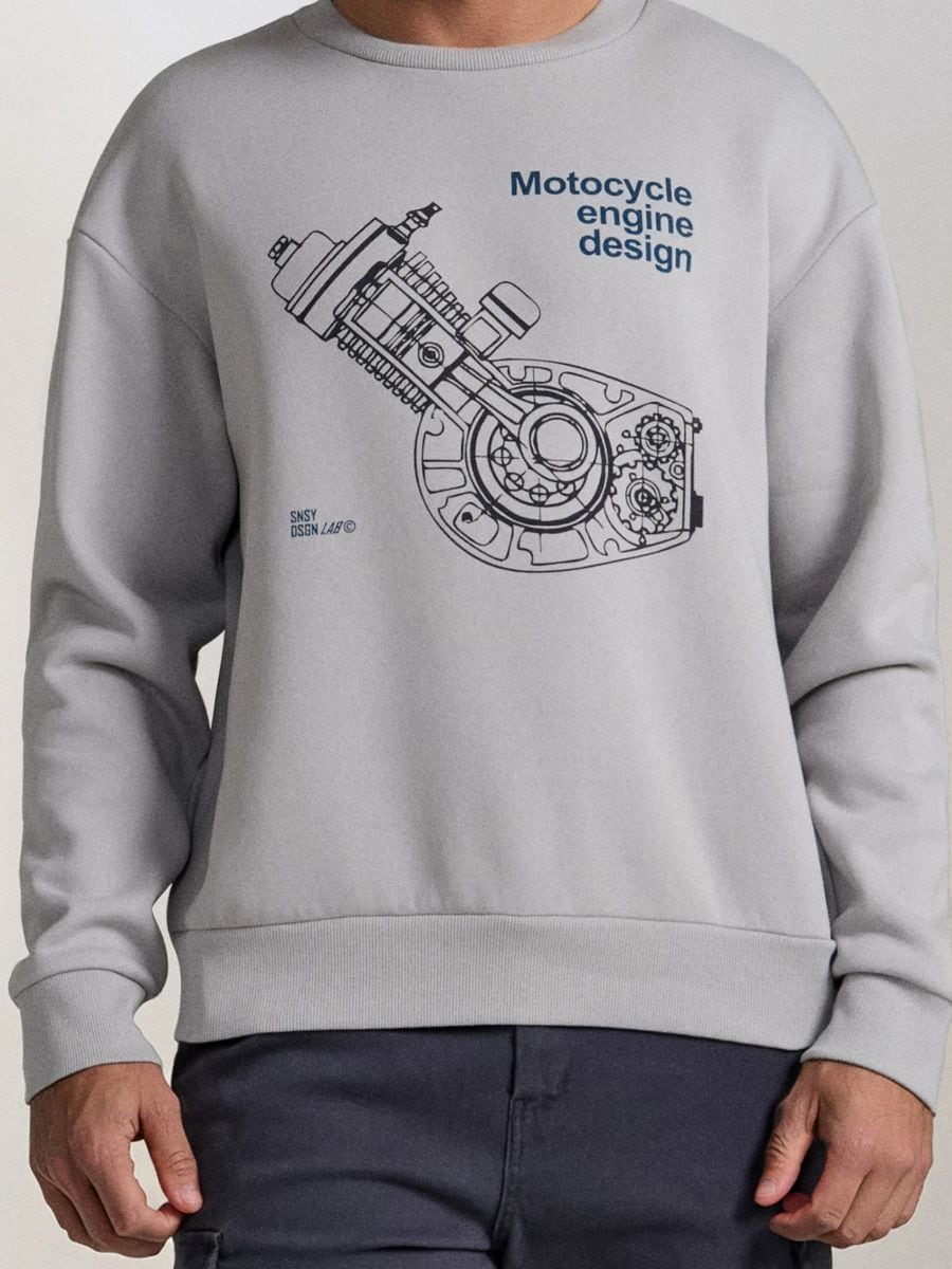 Φούτερ με στρογγυλή λαιμόκοψη - ανοιχτό γκρι - SINSAY