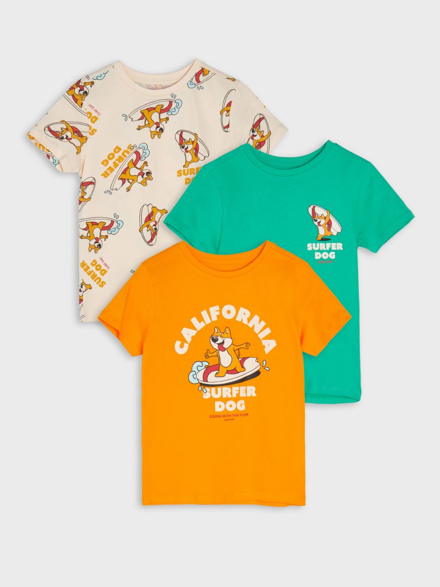 T-Shirts, 3er-Pack - Mehrfarbig - SINSAY