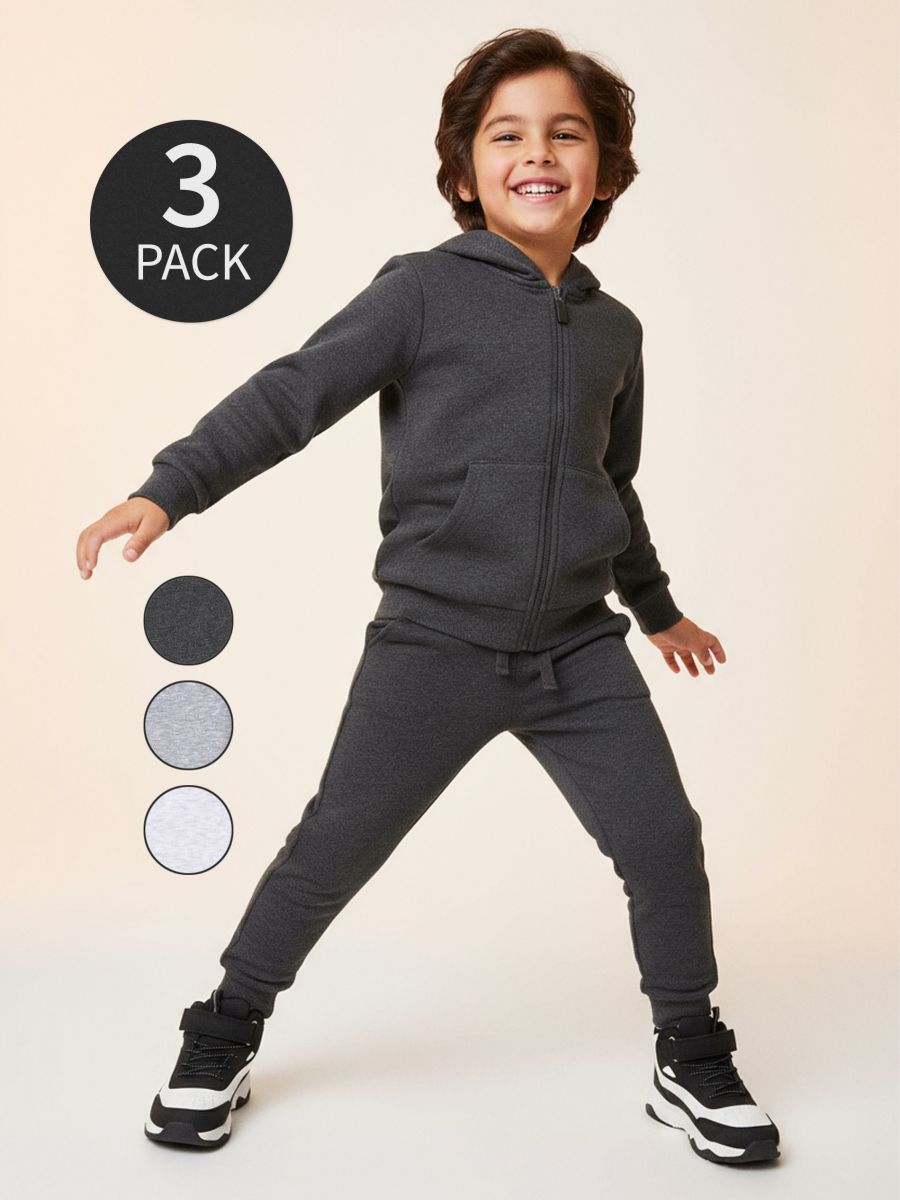 Komplet 3 jogger hlač - svetlo siva - SINSAY