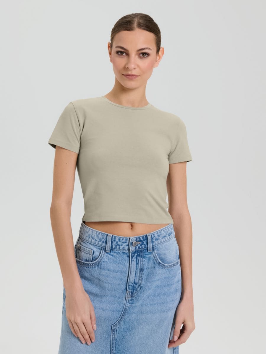 Crop top - zelená - SINSAY