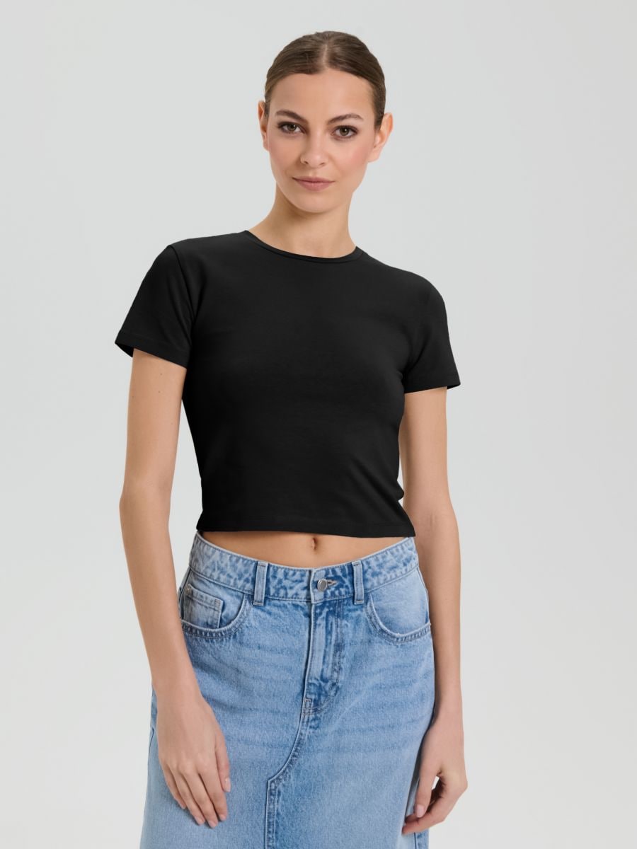 Crop top - crno - SINSAY