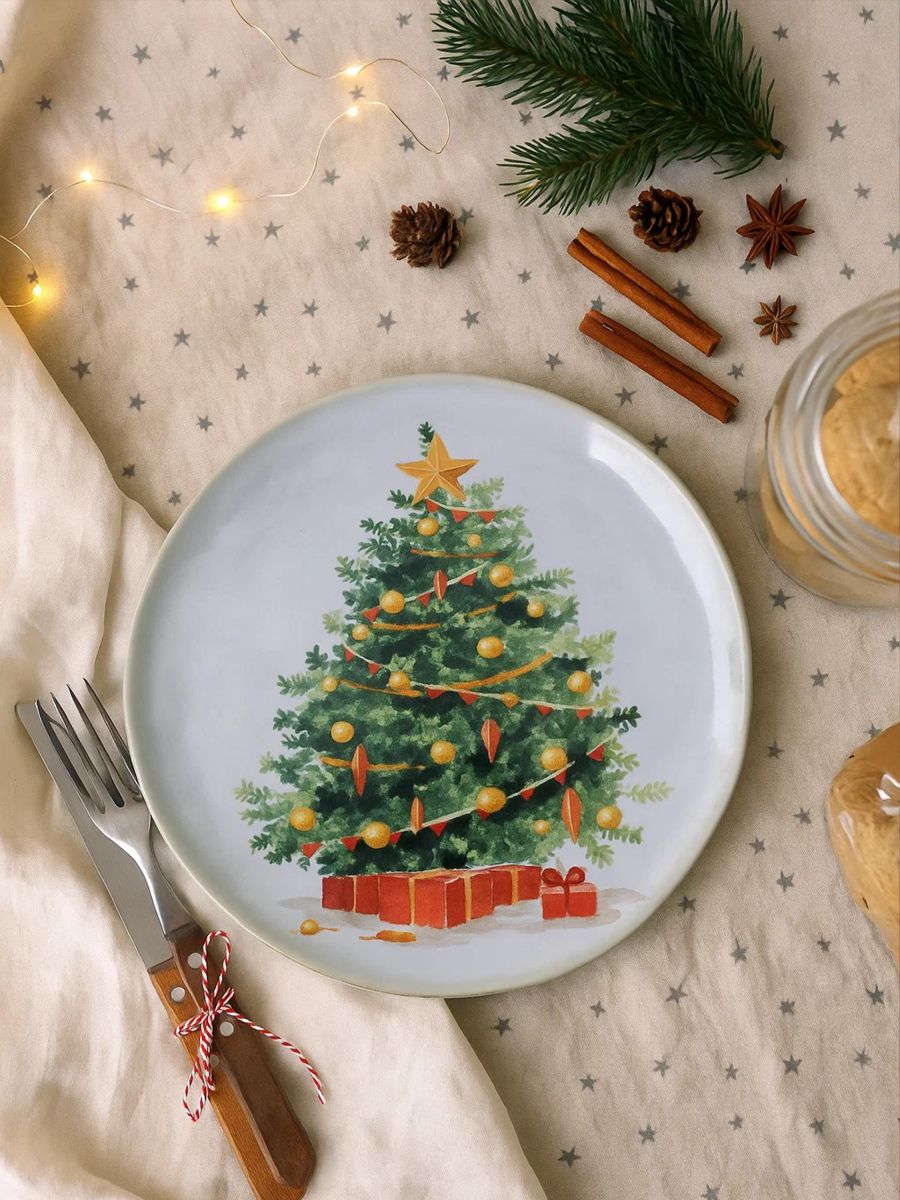 Jõulutaldrik kuusekujundiga - roheline - SINSAY