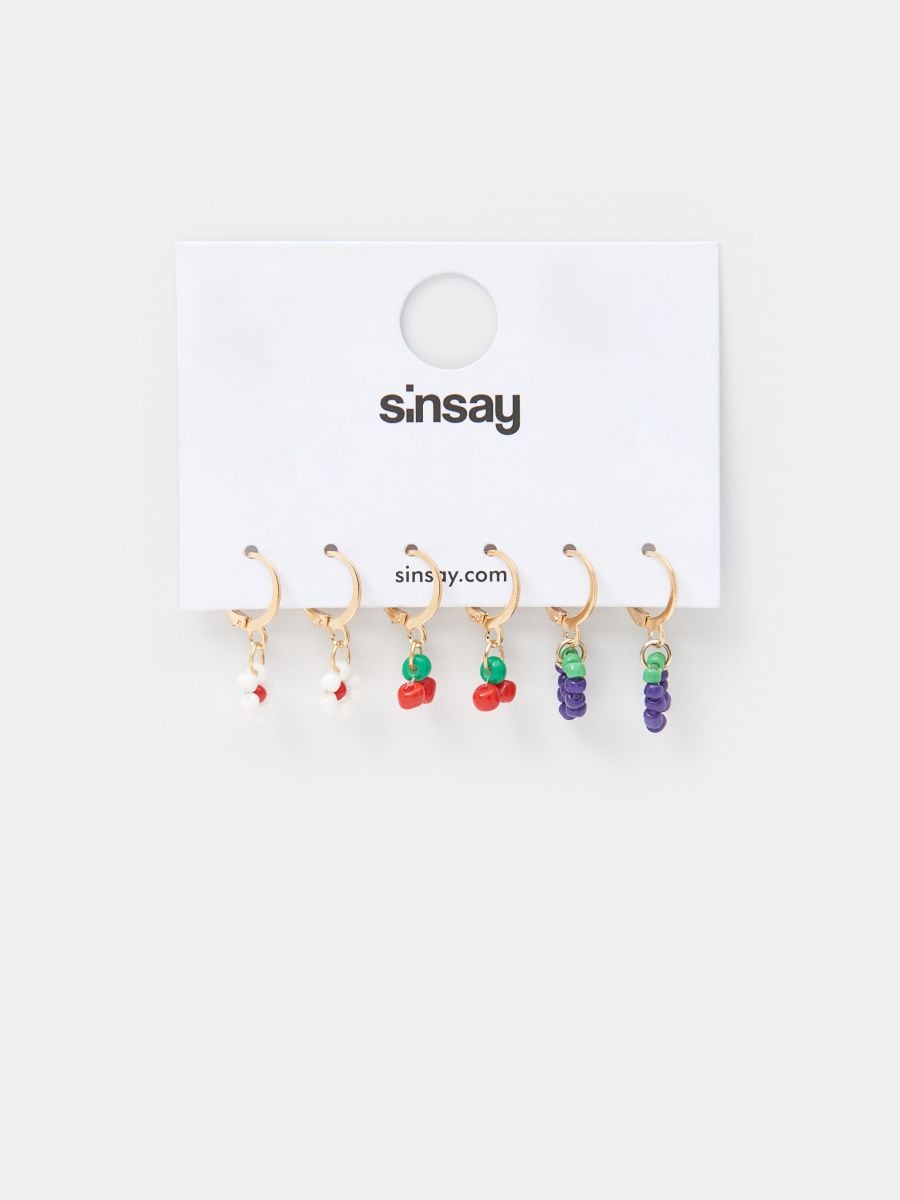Earrings 3 pack - multicolor - SINSAY