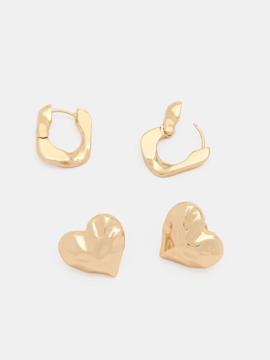 Σετ με 2 σκουλαρίκια - χρυσο - SINSAY