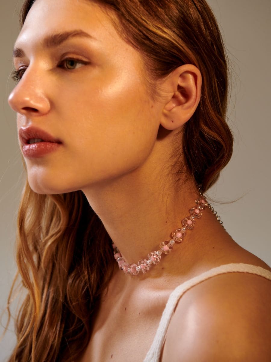 Necklace - pink - SINSAY