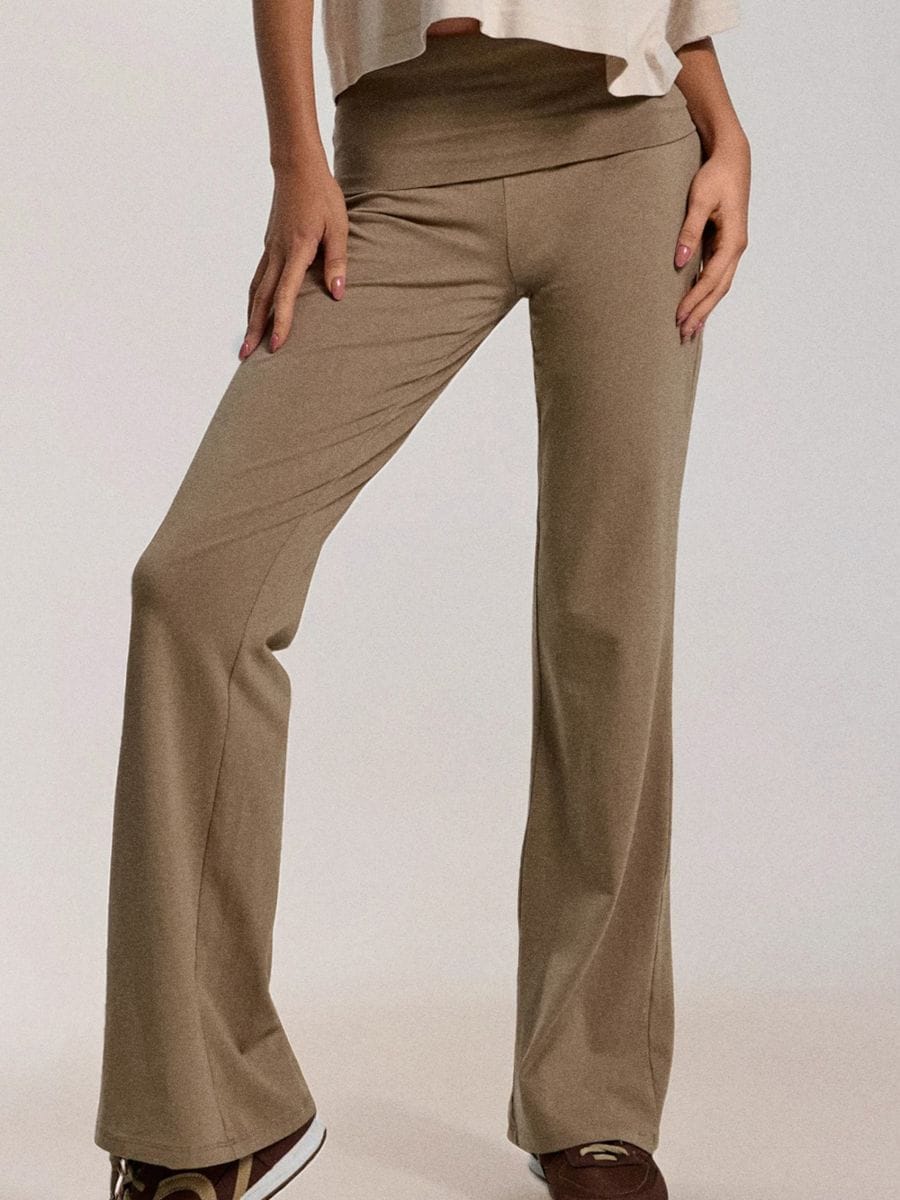 Παντελόνι flare - σκουρο καφε - SINSAY