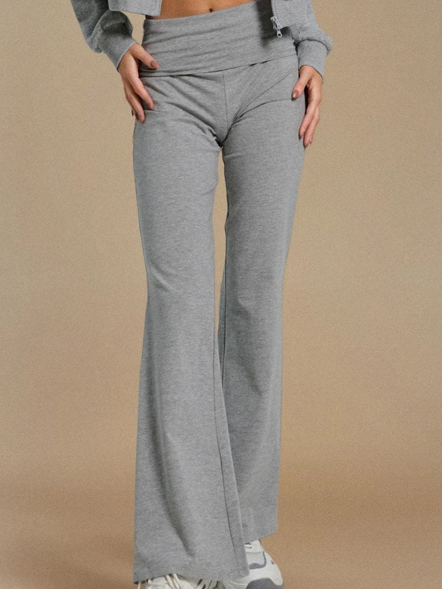 Pantaloni flare - gri deschis - SINSAY