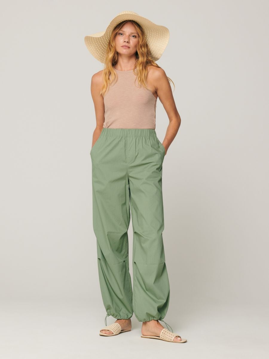 Trousers - light olive - SINSAY