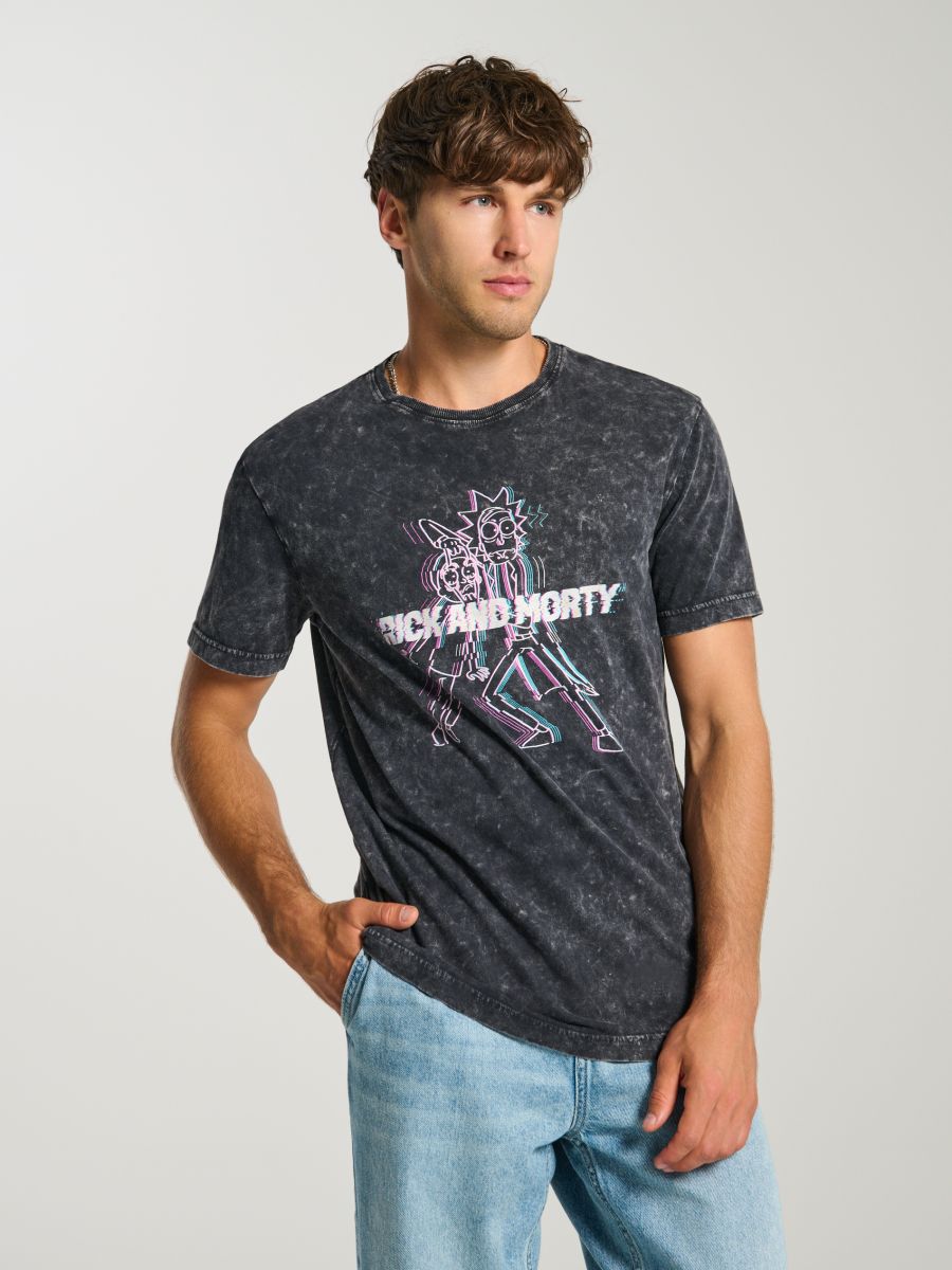 Trükitud t-särk Rick and Morty - must - SINSAY