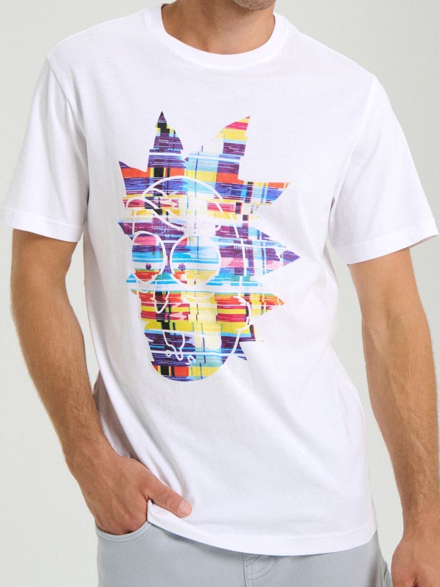 T-Shirt mit Rick and Morty-Aufdruck - Weiß - SINSAY