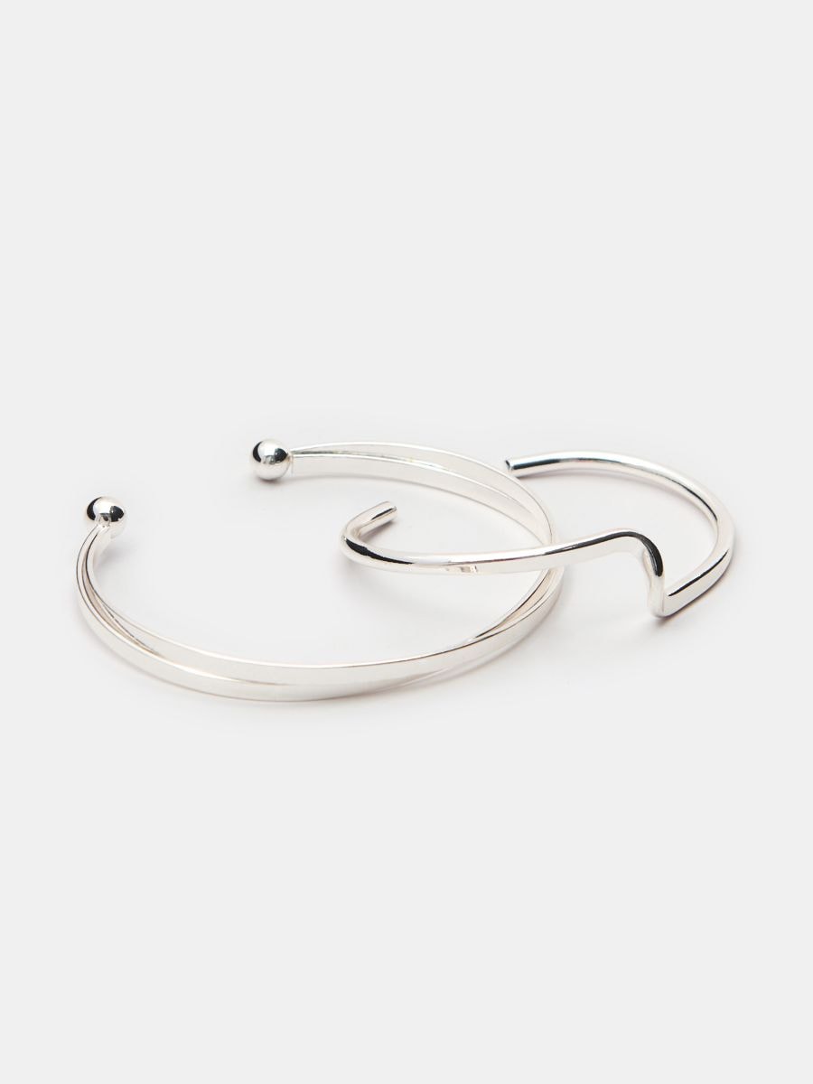 Bransoletka z błyszczącym wykończeniem 2 pack - srebrny - SINSAY