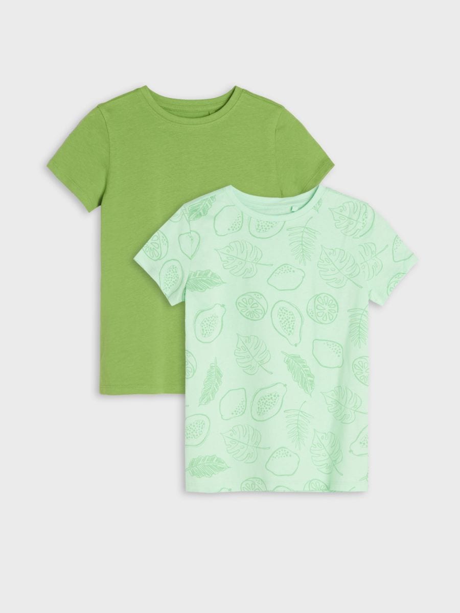 2 marškinėlių pakuotė - blyškiai žalia - SINSAY