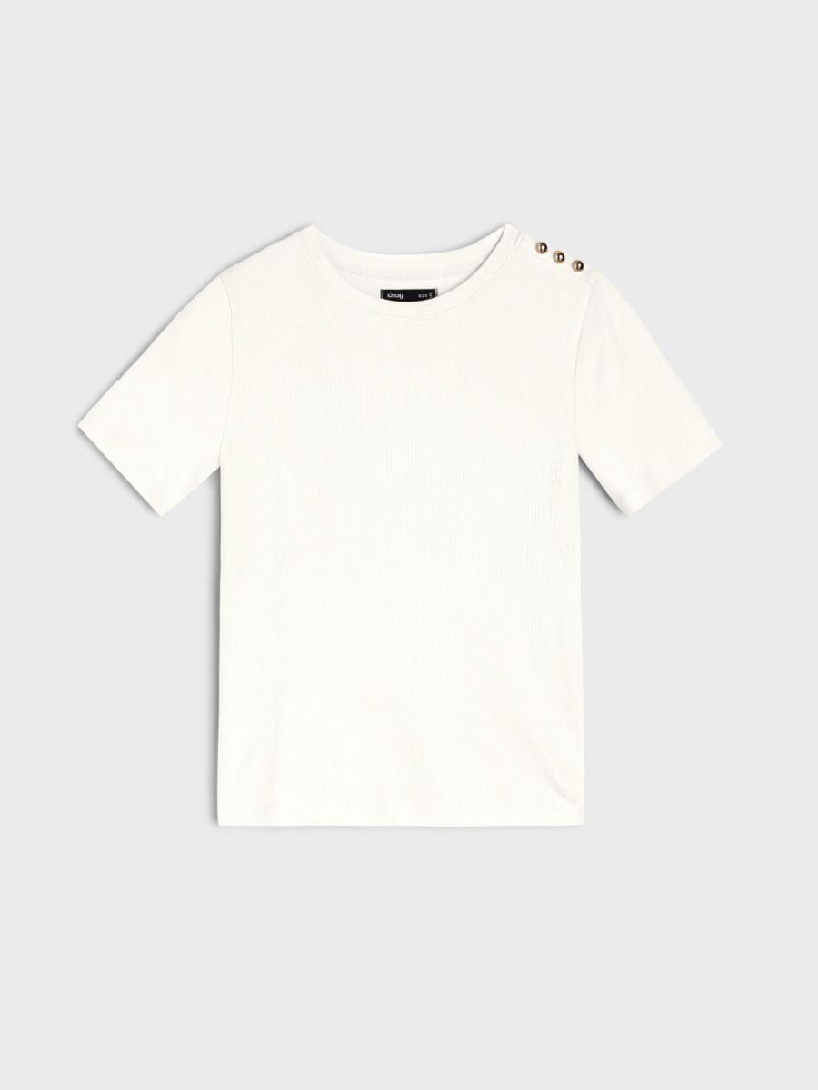 Majica s kratkim rukavima - krem - SINSAY