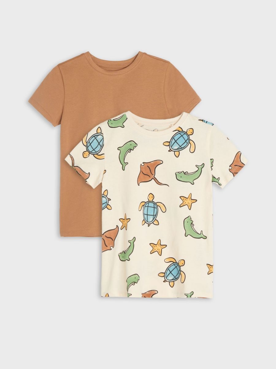 Koszulki 2 pack - kremowy - SINSAY