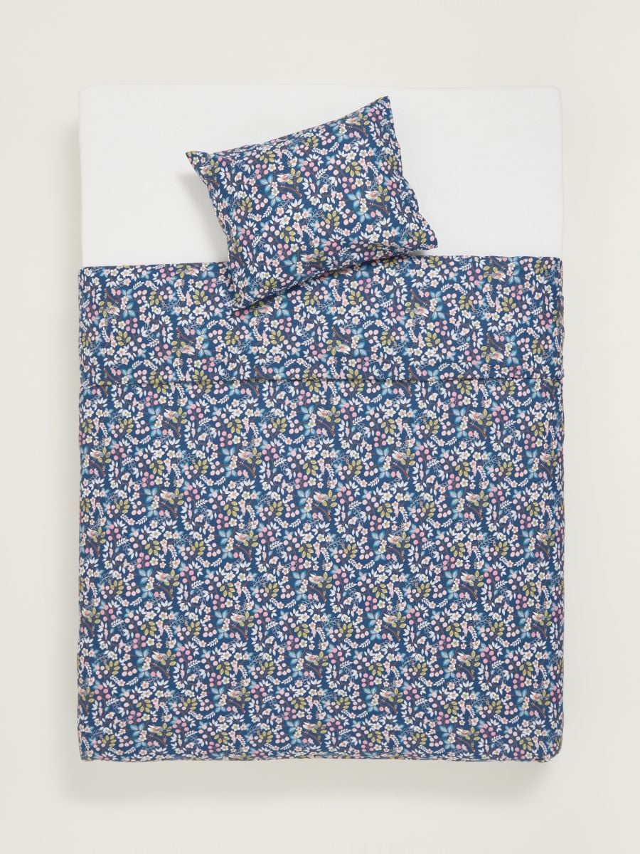 Set biancheria da letto in cotone - blu scuro - SINSAY