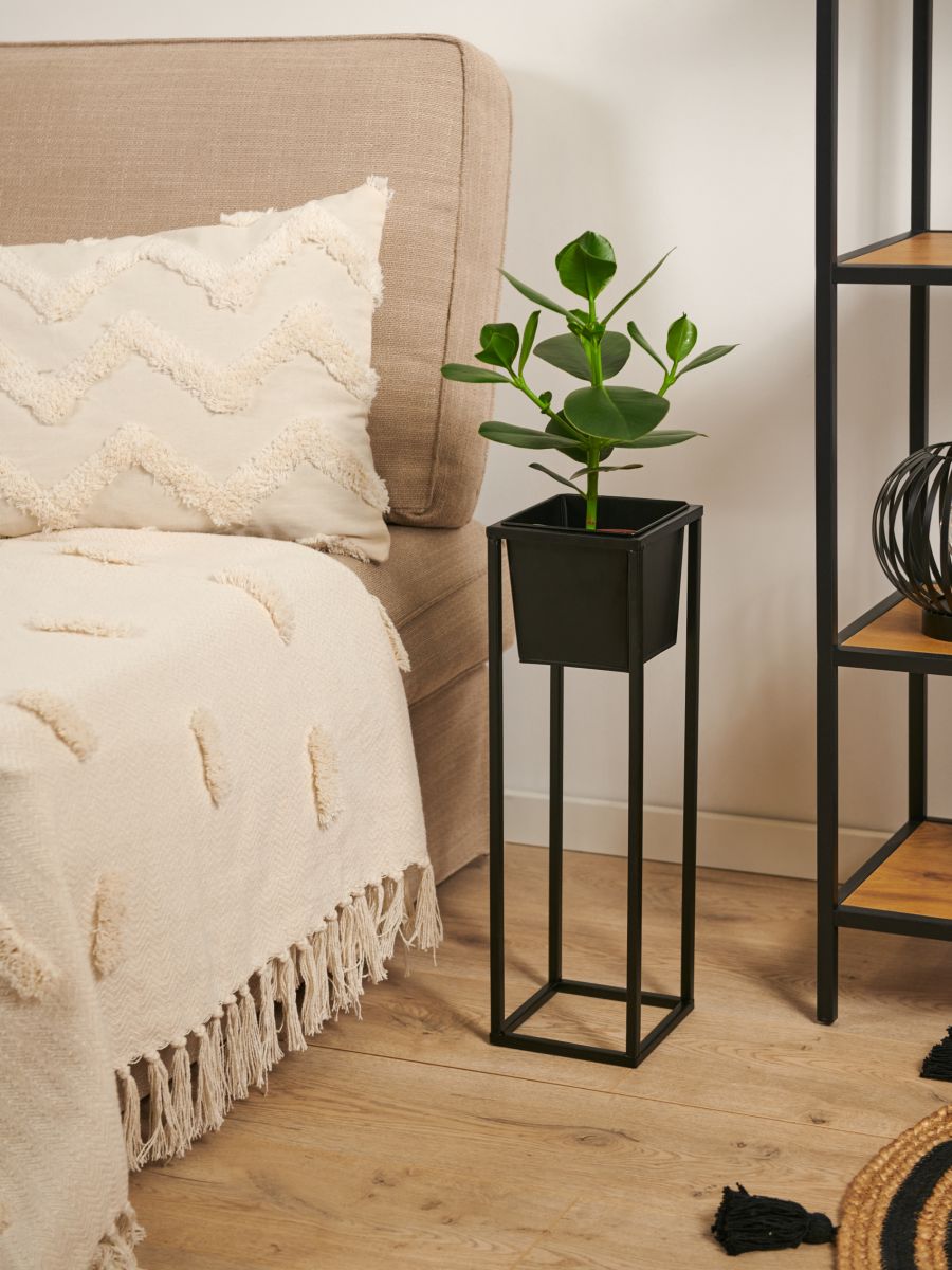 Plant pot with stand - black - SINSAY