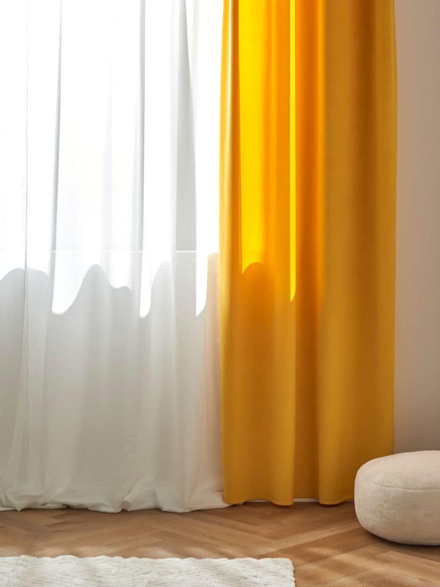 Velour curtain - mustard - SINSAY