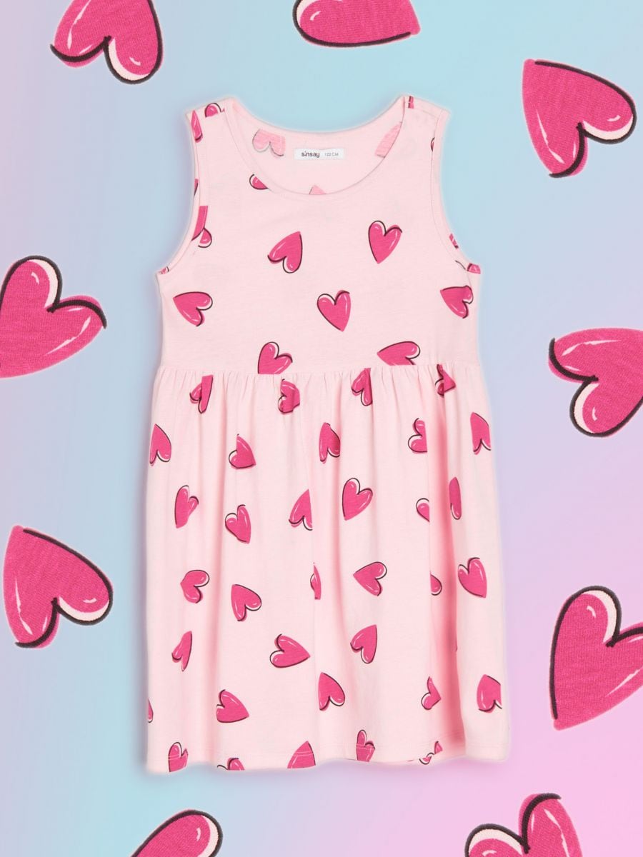 Φόρεμα με σούρες - ροζ παστελ - SINSAY