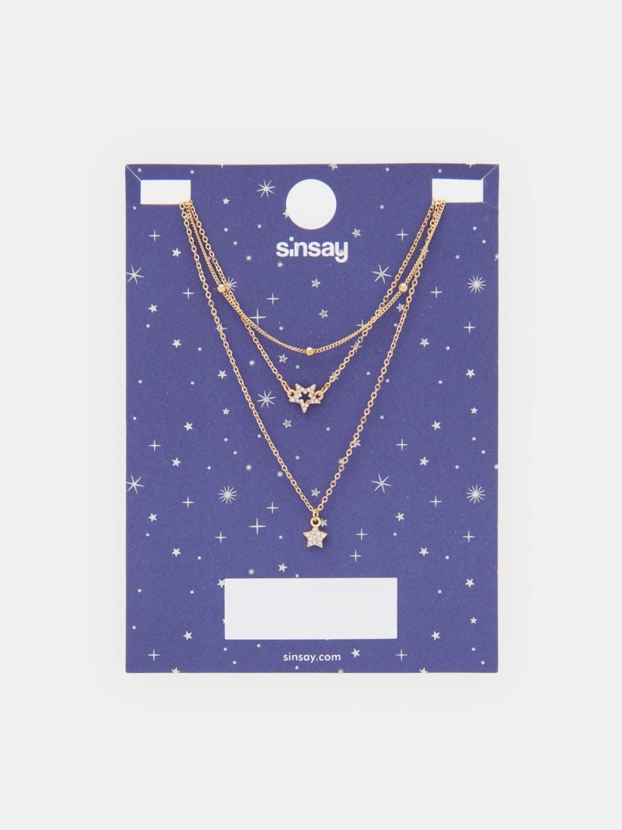 Necklaces 3 pack - golden - SINSAY
