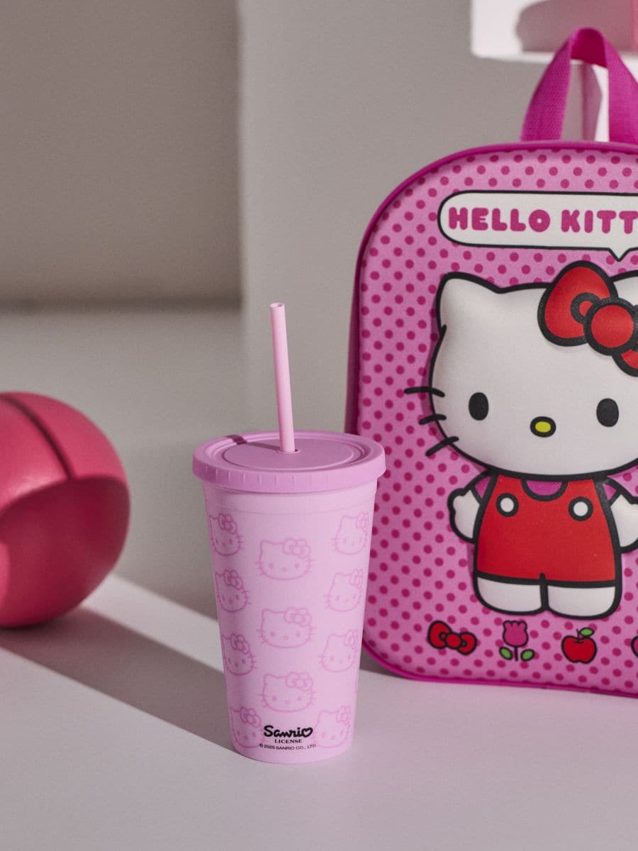 Skodelica za večkratno uporabo s slamico Hello Kitty - večbarvna - SINSAY