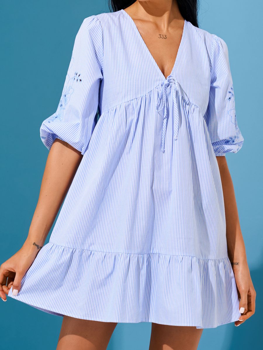 Baumwoll-Minikleid - Mehrfarbig - SINSAY